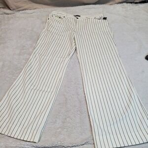 NWT Lauren Ralph Lauren Cream Black Striped Pants 16 Classic Capsule Old Money